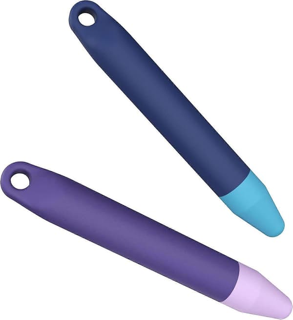 Touchscreen Stylus til børn, 2-pak lilla blå stylus universal, kompatibel med Kindle iPad iPhone