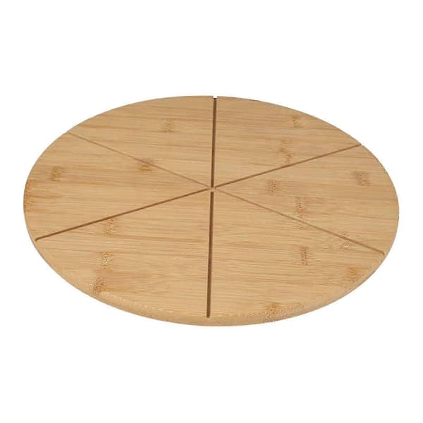 Pizzaleikkuulauta Bambu Pizzatarjotin Ruoanvalmistusalusta Juustotarjotin 6 grids 30cm