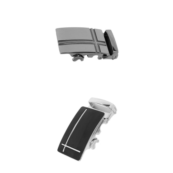 2x Herr Mode Metall Legering Bältesspänne Metall Automatiskt Spärrbälte