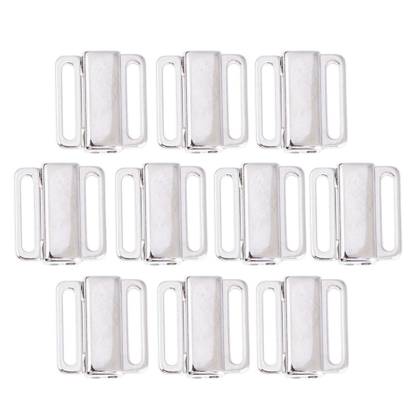 10 Set Bikini Clips Hake och Knäppe Metallband BH Baddräkt BH 12mm