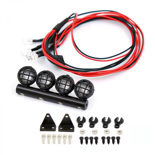 RC Bil LED-lampor Metall LED-ljusramp med tillbehör 4 Lampor