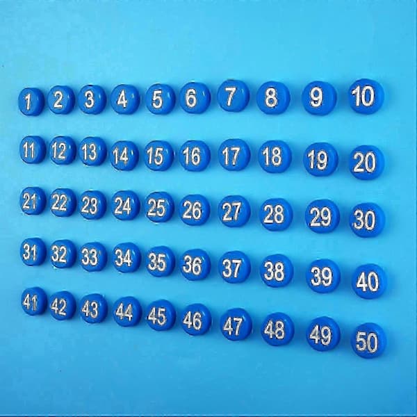 50-pack magnetiska nummer, 2 cm blå multifunktionella siffror för olika användningsområden