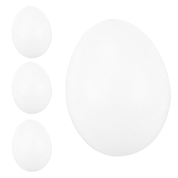 4 st Falltåliga Konstgjorda Ägg Slät Yta Plast Realistiska DIY Påsk Kompakta Kycklingägg för Barn White