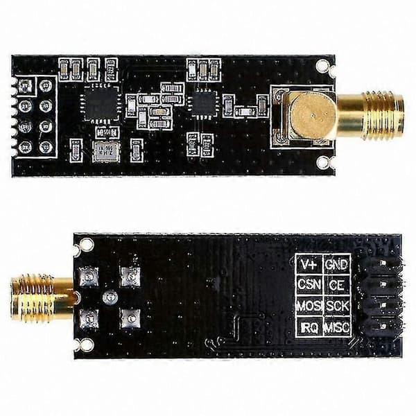 2-pak 2,4 GHz trådløse transceivermoduler med SMA-antenne og forbedret rækkevidde op til 1100 m til RF-kommunikationsprojekter black