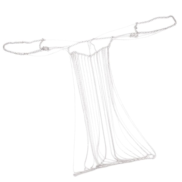 Dam Tofs Kroppskedja Bikini Underkläder Kedjor Smycken Sommar Strand Silver