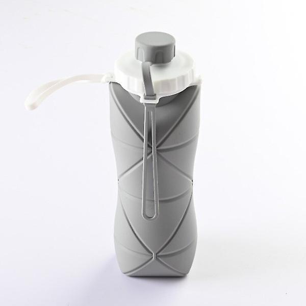 600ml Vikbar Silikon Vattenflaska Sport Vattenflaska Utomhus Resa Bärbar Vattenkopp Löpning Cykling Camping Vandring Vattenkokare Grey