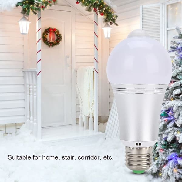 E27 7W Induktionslampa för Människokropp LED Rörelsesensorlampa för Hemmabruk Trappor AC85-265V