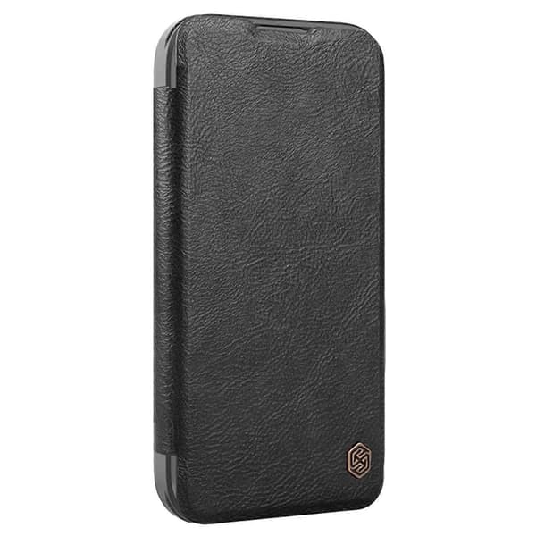 [RM]NILLKIN Qin Prop Series Leather Case with Lens Protector and Stand for iPhone 16 Pro Max - Black