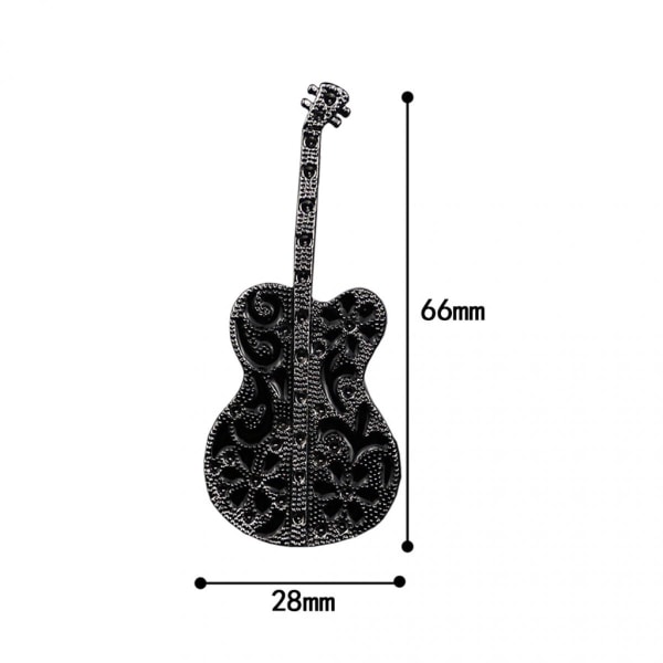 Herr Dam Legering Gitarr Brosch - Pistol Svart