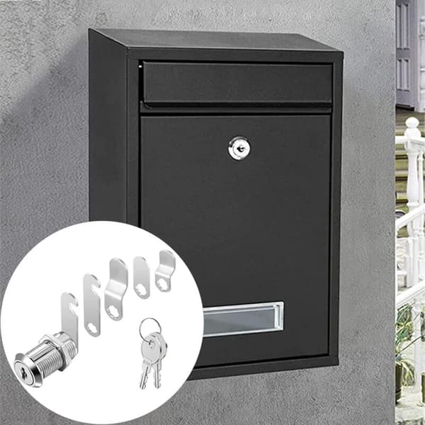 16mm Cylinder Security Lock for Mailbox with 5 Different Lock Washers and 2 Keys, Cabinet Lock, Cupboard, Toolbox, Filing Cabinet