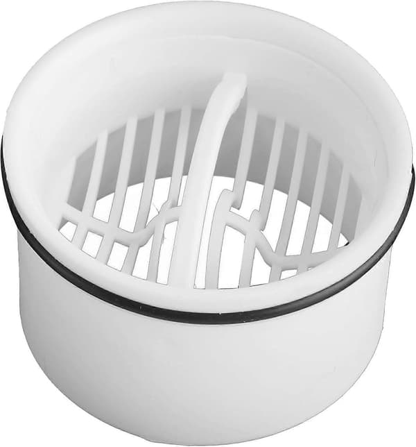 3 stk. hårfilter + bruser afløbsslange - og hårfanger, 7*4,3 cm, hvid, plastmaterialer