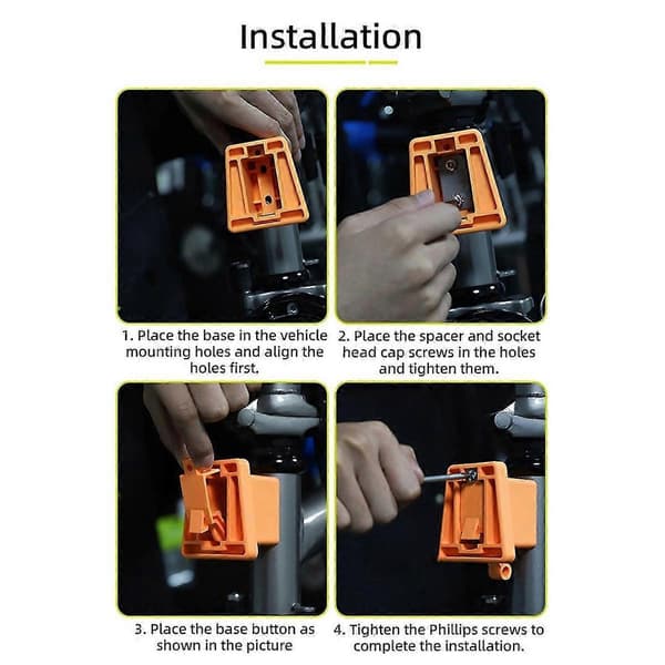 Cykel Front Adapter Stabil DIY Bærerblok til Brompton Foldecykel Bæretaske Beslag Holder Adapter Beslag Blå