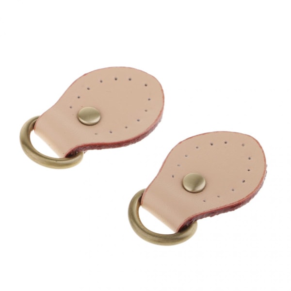 2 st PU Läderhandtag Snäppspännen För Handväskstillverkning Tillbehör Beige