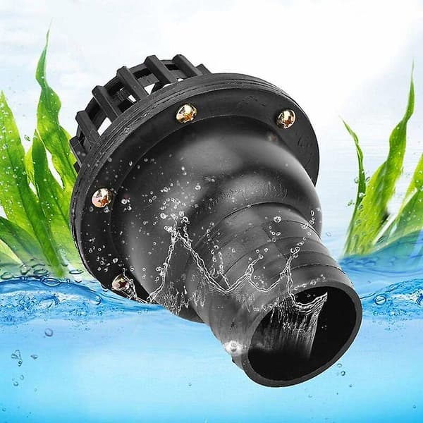 Vattenventil - Bottenventil för vattenpump, svart PVC, lågtrycksbackventil för vätskemaskiner (ytterdiameter 50 mm, längd 135 mm)