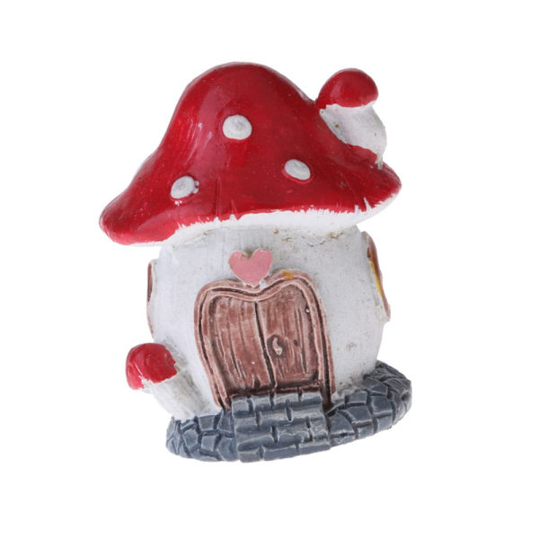 Harts svamphus älvträdgård prydnad DIY miniatyr heminredning röd b