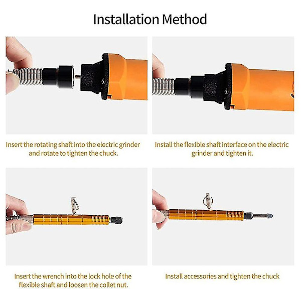 [RM]Flexible Shaft Adapter Accessory, Flexible Drill Extension Cable Chuck And Compatible Grinding Tool With