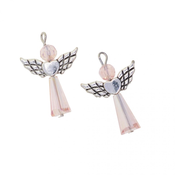 12 st Akryllegering Angel Wing Legering smycken hängen i rosa