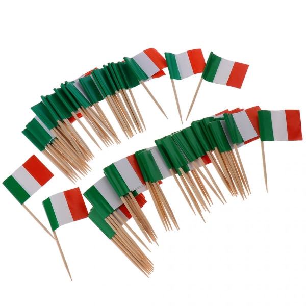 100 Stycken Tandpetarflagga Dekorativ Fest Italien Matdekorationer