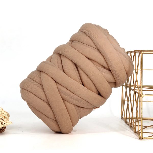 500G Tjockt Chunky Garn Kärnadt Bomullsull Rörgarn för DIY Filt Hatt Bulky Arm Roving Handarbete Stickning Spinngarn Camel