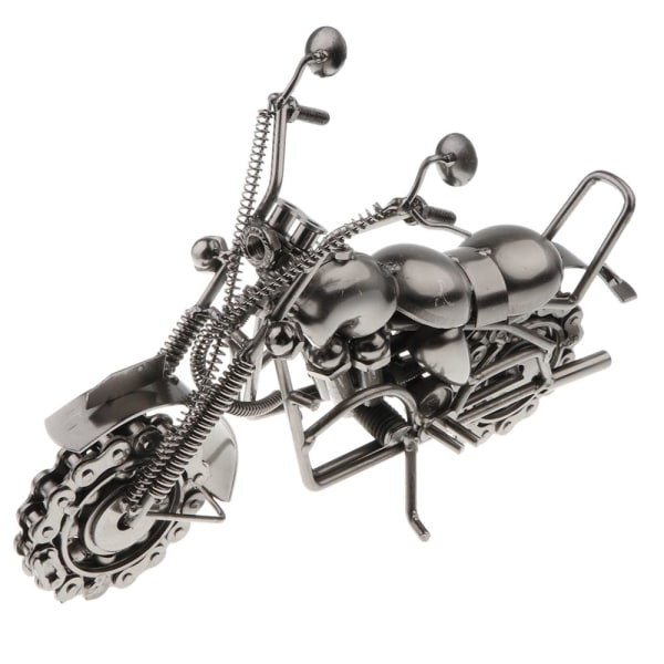 retro motorcykel skulptur motorcykel modell för hem bord dekor silvergrå