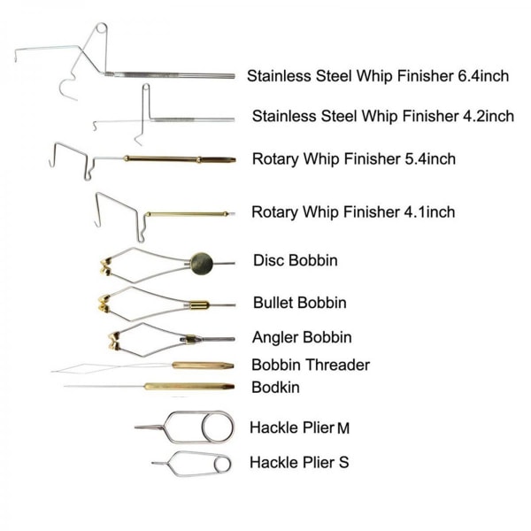 11 stycken flugbindningsverktyg-flugor hackeltänger flugavslutande piska tillbehör för flugfiskeredskap