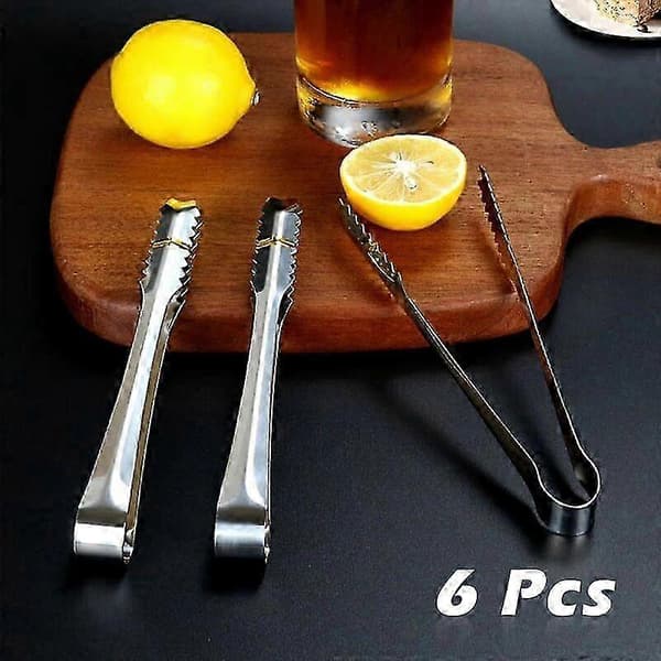Istang 6 Stykker Rustfrit Stål 15 cm Sukker Slik Tænger til Køkken Cafe Fest Bar Buffet