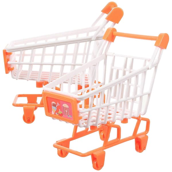 Indkøbsvogn til børn Legetøj Simulation 2 stk. Orange Plastmodel