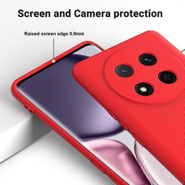 [RM] Stöttåligt mobilskal i flytande silikon med enfärgad design Red For Honor Magic7 Lite