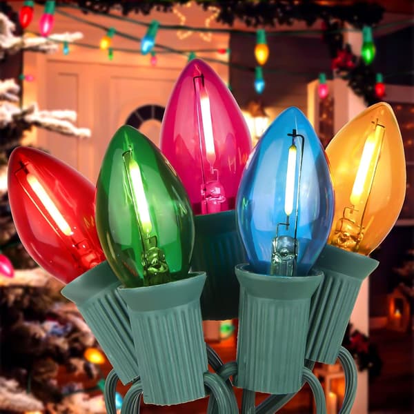 Pallerina C7 LED Christmas Lights 7.6m Multi-colored Christmas Tree String Lights Clear Multicolor