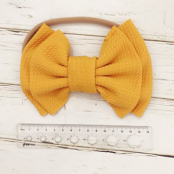 Hårband med tryck av babyhårboll, elastiskt med rosettdesign
