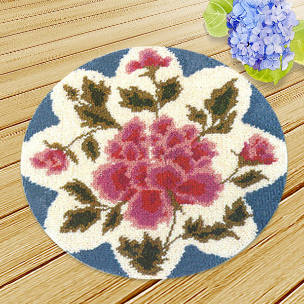 DIY Lås Krok Kit Matta Tillverkning Hantverk för Barn/Vuxna - Solros- och Rosblomdesign - för Födelsedag, Helgdag,