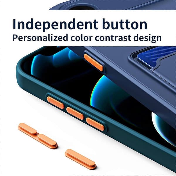 [RM] Kontrastfarget knapp TPU-deksel for iPhone 17 Air Dark blue For iPhone 17 Air