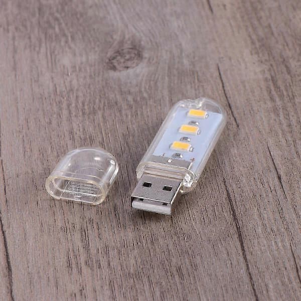 [RM]USB LED-lys Bærbar Mini Bordlampe til Belysning Varmt Lys
