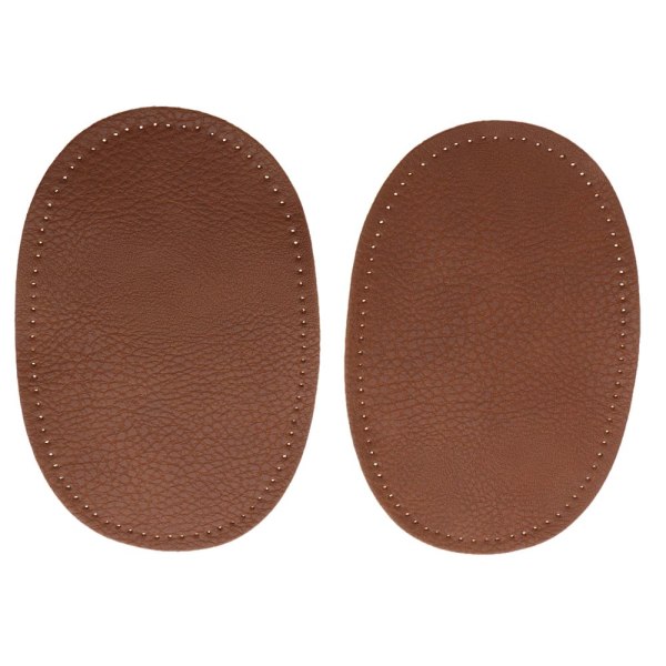 Ett par ovala PU-läder sydda på armbågsknän