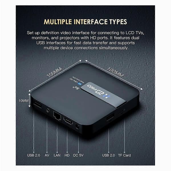 [RM]H20PRO Smart Android TV Box Android 10 2GB 16GB 6K Media Player TV Box Android 2.4&5G WIFI Very Fast