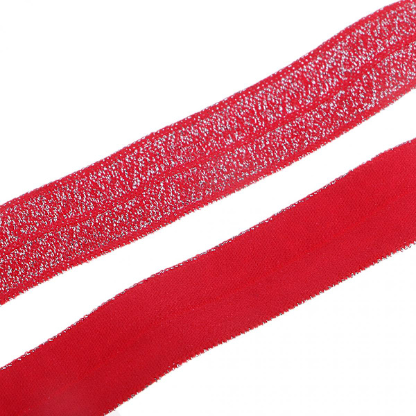Yards Bling Bomulls Vik Över Elastisk Sömnadsband För Sömnad Röd