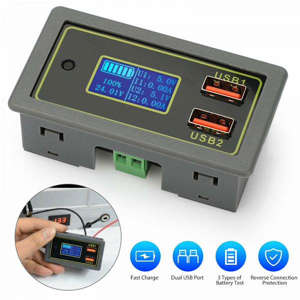 Batterikapacitetsindikator, Syra Batteri Procent Spänningstestare 12V 24V Elektrisk Kvantitet Volt Detektor Indikator Mätare