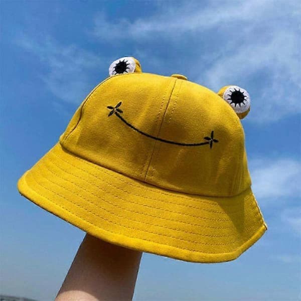 Luxora Bucket Hat för kvinnor Mode Groda Bucket Cap Sommar Höst Solskydd Solhatt YELLOW S