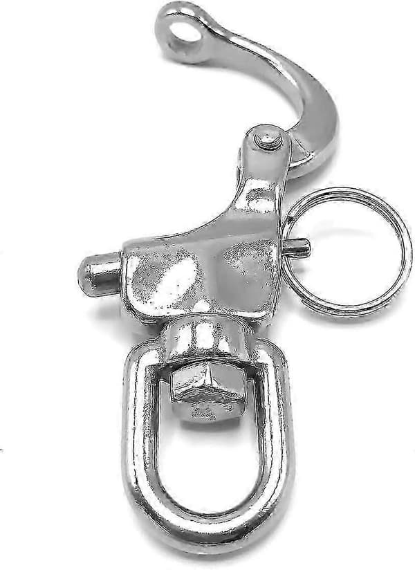 2 STK Svingbart Øye Snap Sjakkel Hurtigutløser Rigging Seilbåt 316 Rustfritt Stål Marine Klips (Sølv)