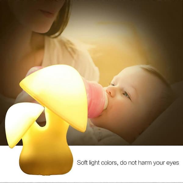 US Plug Sensor Sopp Nattlys LED-lampe Romantisk Fargerik (varmt lys)