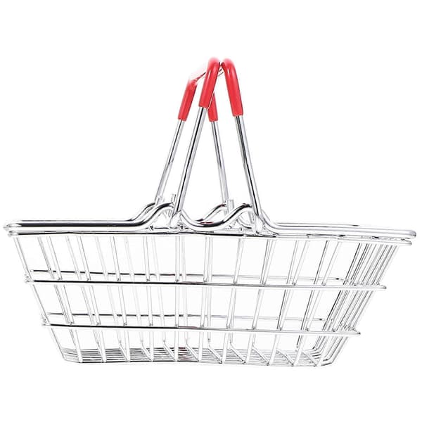 Mini Supermarkedskurv Skrivebordskurv til opbevaring Metalpynt size,color