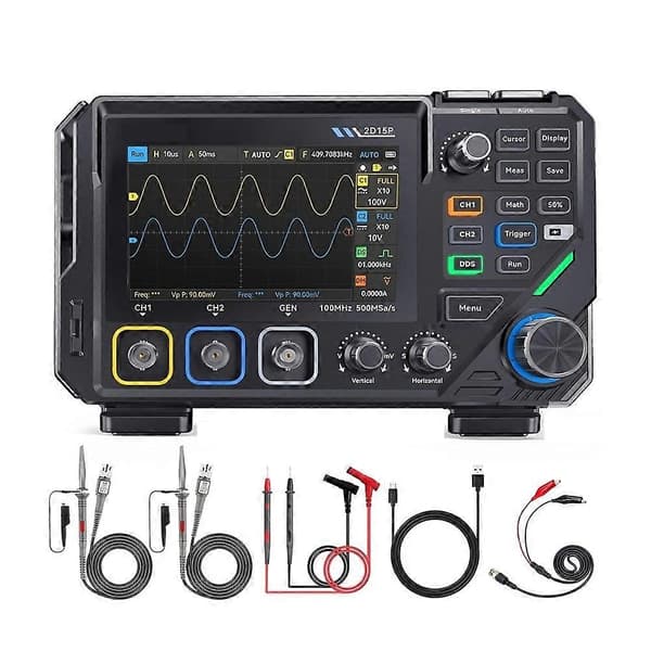 2D15P Digitalt oscilloskop Digitalt multimeter Oscilloscope Signalgenerator Auto Range for Spenning