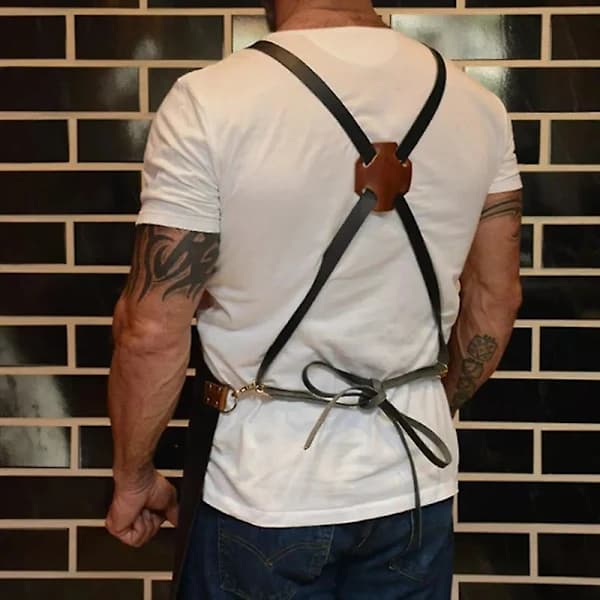 [RM][CA] Personalized Leather Apron (BBQ, Blacksmith, Kitchen, Woodworking, Chef, Butcher) dark brown