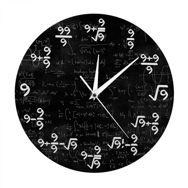 Modern Unik 9:ans Matematiska Formler Väggklocka 30 cm Matematiska Ekvationer Konst Klassrumsinredning Gåvor, minimalistisk design gör ett hem