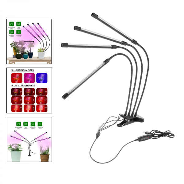 LED Grow Light Plant Lights med 40W 80 lampor 3 ljuslägen Universal