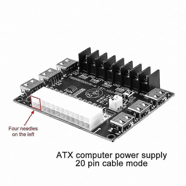ATX strømforsyning breakout board modul 24 pin 20 pin tester adapter