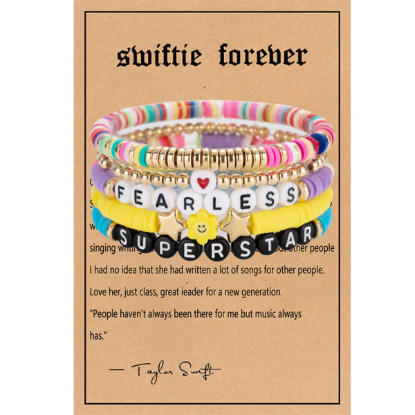 Taylor Swift Musical Friendship Letter Pärlarmband FEARLESS with SUPERSTAR with