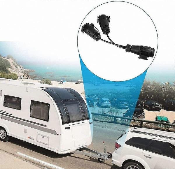 7-polet 12n og 12s anhængertrækadapter til campingvognstrailer med 13-polet stikforbindelse