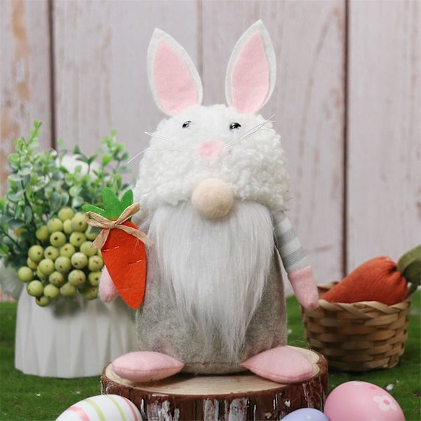 Söt Påskhare Plysch Prydnad Skapa Glad Påskstämning För Bord Hem Festlig Dekor Flower Rabbit