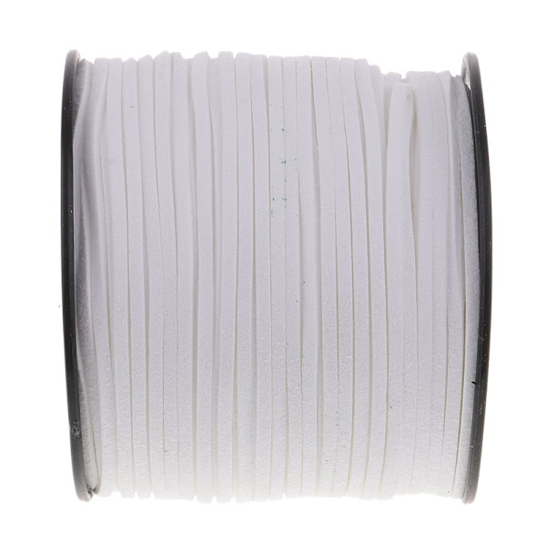 100 Yards Faux Mockaläder Snöre Tråd DIY Armband Halsband Vit